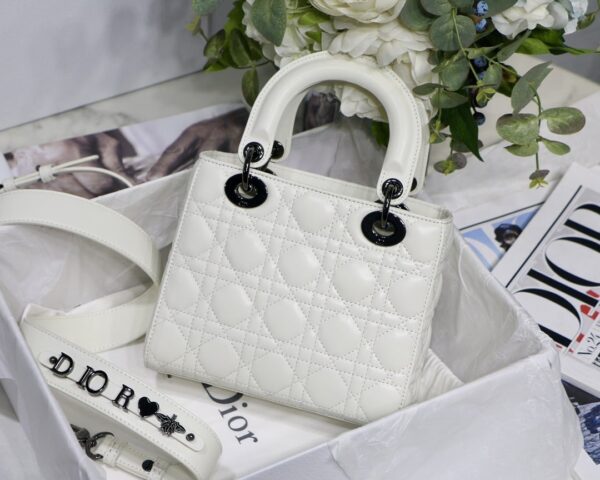1:1 Replica Small Lady Dior My Abcdior Bag Black/Grey/White For Women 8in/20cm