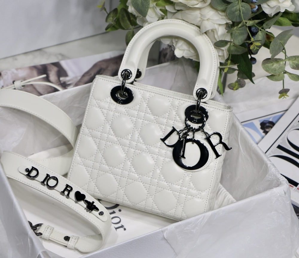 1:1 Replica Small Lady Dior My Abcdior Bag Black/Grey/White For Women 8in/20cm