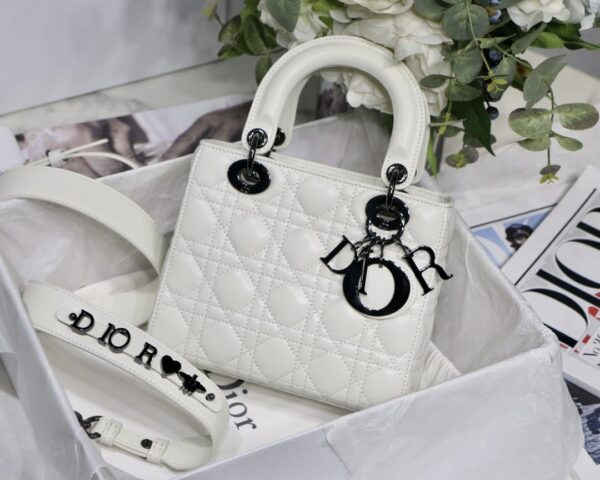 1:1 Replica Small Lady Dior My Abcdior Bag Black/Grey/White For Women 8in/20cm