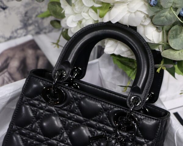 1:1 Replica Small Lady Dior My Abcdior Bag Black/Grey/White For Women 8in/20cm