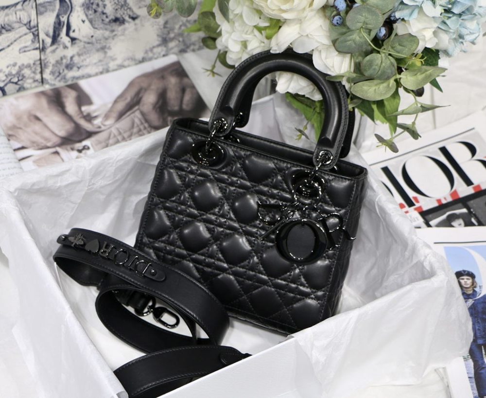 1:1 Replica Small Lady Dior My Abcdior Bag Black/Grey/White For Women 8in/20cm