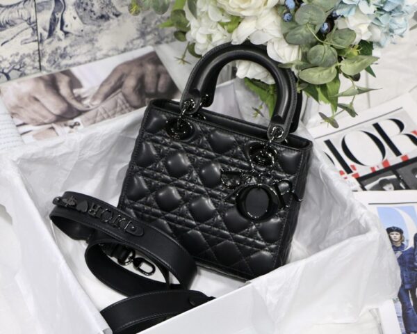 1:1 Replica Small Lady Dior My Abcdior Bag Black/Grey/White For Women 8in/20cm