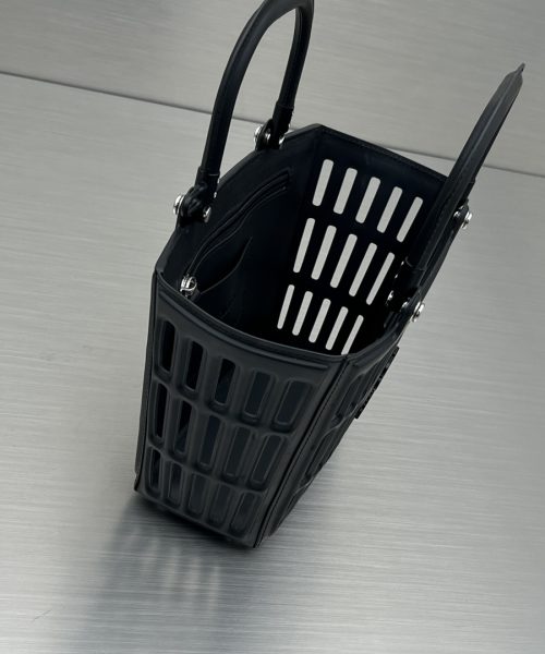 Small Mag Basket Handbag White/Black For Women 11in/28cm