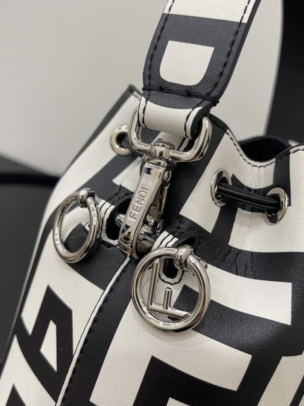 1:1 Replica Small Mon Tresor Bucket Bag Black And White For Women 7in/ 18cm