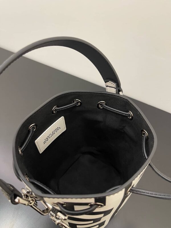 1:1 Replica Small Mon Tresor Bucket Bag Black And White For Women 7in/ 18cm
