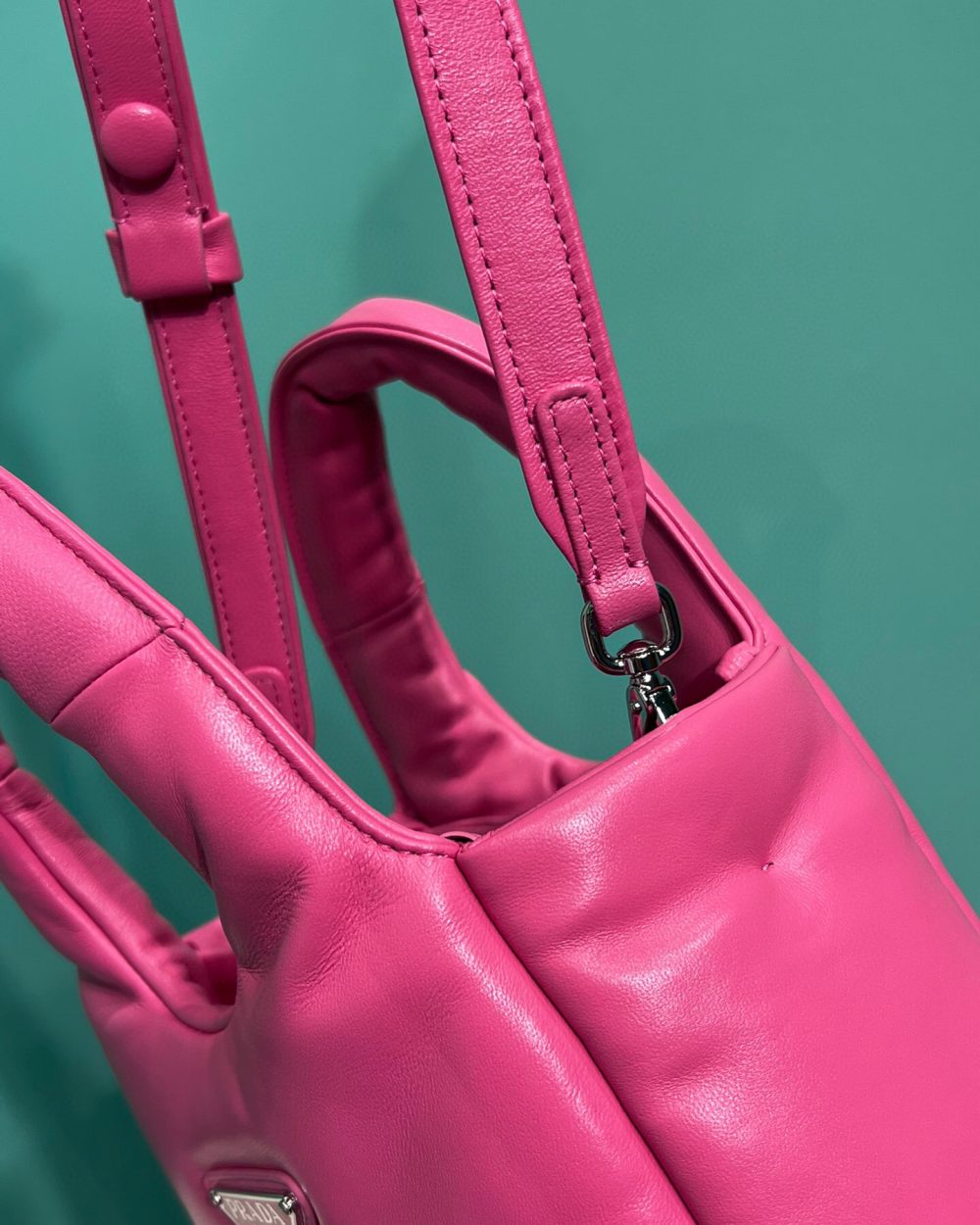 Small Padded Prada Soft Nappa Bag In Pink For Women 7.1 in/ 18 cm