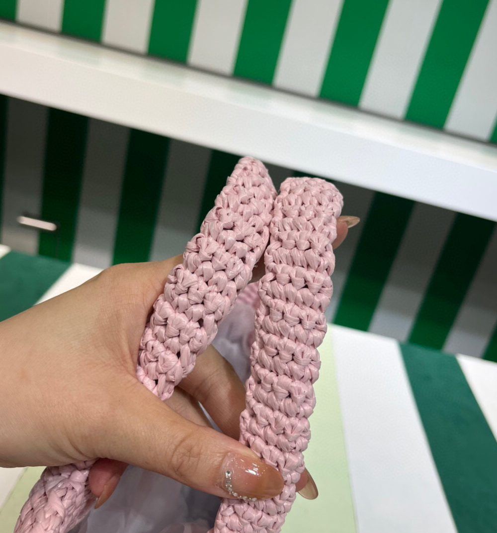 Small Raffia Tote Bag In Pink/Beige For Women 9.4 in/24cm 1BG422_2A2T_F0E18_V_OOL