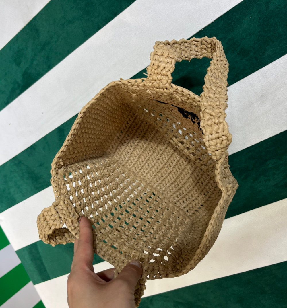 Small Raffia Tote Beige For Women 22cm/ 8.7in 1BG444_2A2T_F0018_V_OOO