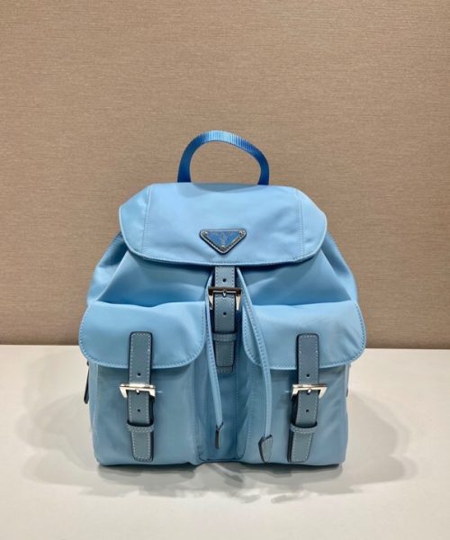 Small Re-Nylon Backpack In Blue For Women 11in/ 28cm 1BZ677_RV44_F0076_V_OOO
