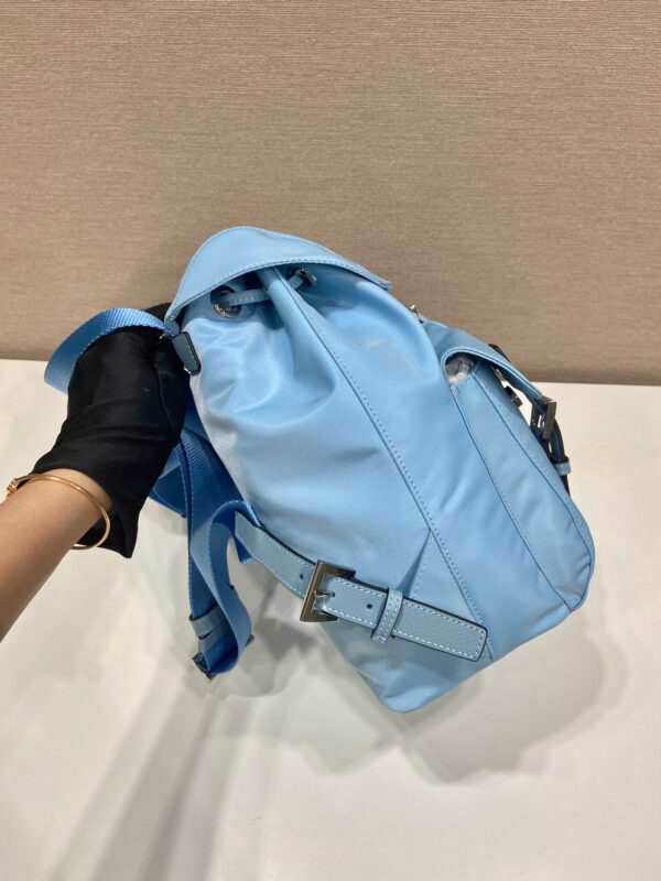 Small Re-Nylon Backpack In Blue For Women 11in/ 28cm 1BZ677_RV44_F0076_V_OOO