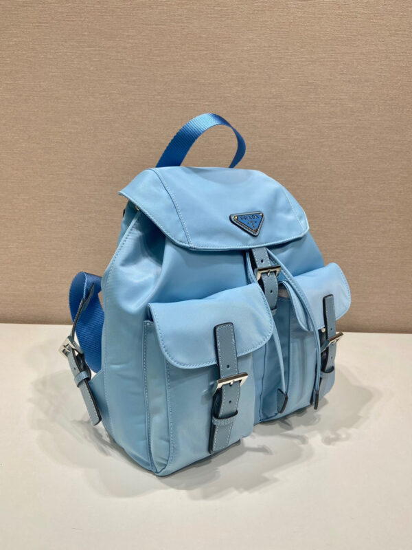 Small Re-Nylon Backpack In Blue For Women 11in/ 28cm 1BZ677_RV44_F0076_V_OOO