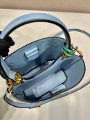 Small Saffiano Prada Panier Flower Bag In Blue For Women 7in/ 18cm