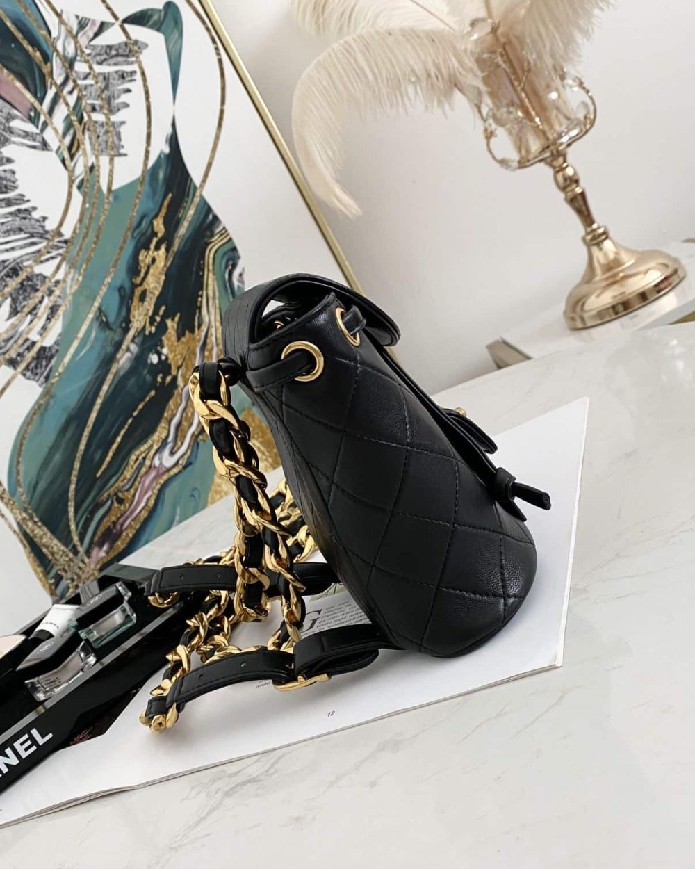 [REP 1:1] Small Vintage Duma Backpack Black For Women 6.7in / 17cm