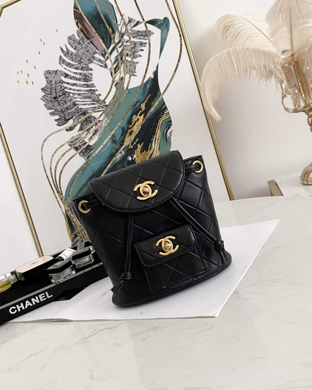[REP 1:1] Small Vintage Duma Backpack Black For Women 6.7in / 17cm