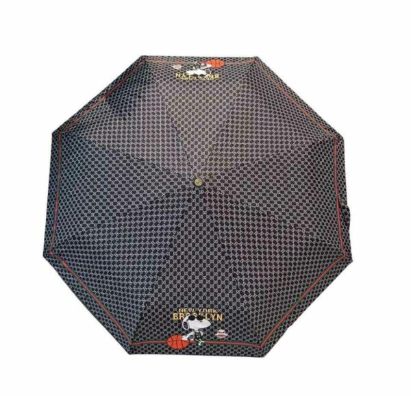 Snoopy Printed Folding Umbrella Black