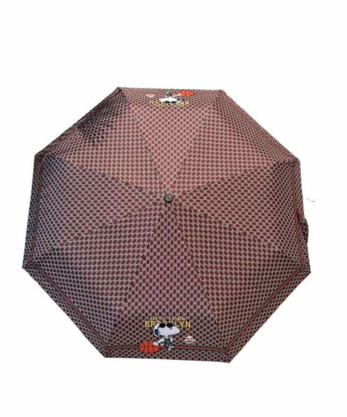 Snoopy Printed Folding Umbrella Brown