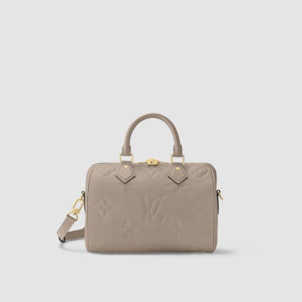 1:1 Replica Louis Vuitton LV Speedy Bandoulière 25 Monogram Empreinte Leather Gray Luxury Bag For Women‎ M59273 - 9.8in/ 25cm