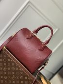 1:1 Replica Louis Vuitton LV Speedy Bandoulière 25 Monogram Empreinte Leather Wine Red Luxury Bag For Women‎ M46646 - 9.8in/ 25cm