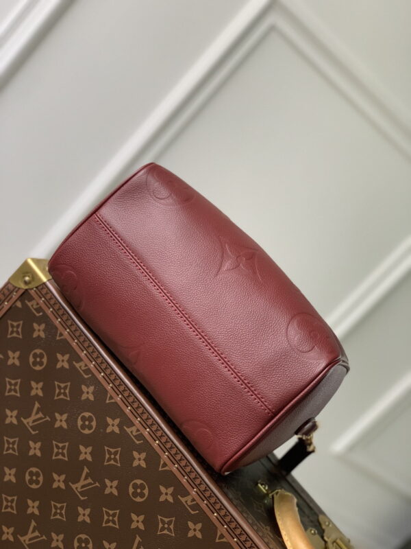 1:1 Replica Louis Vuitton LV Speedy Bandoulière 25 Monogram Empreinte Leather Wine Red Luxury Bag For Women‎ M46646 - 9.8in/ 25cm