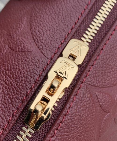 1:1 Replica Louis Vuitton LV Speedy Bandoulière 25 Monogram Empreinte Leather Wine Red Luxury Bag For Women‎ M46646 - 9.8in/ 25cm