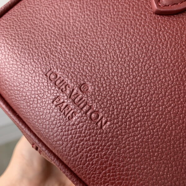 1:1 Replica Louis Vuitton LV Speedy Bandoulière 25 Monogram Empreinte Leather Wine Red Luxury Bag For Women‎ M46646 - 9.8in/ 25cm