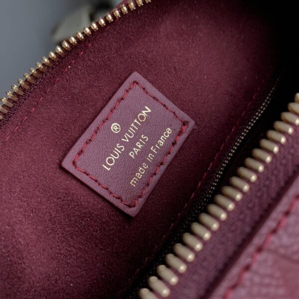 1:1 Replica Louis Vuitton LV Speedy Bandoulière 25 Monogram Empreinte Leather Wine Red Luxury Bag For Women‎ M46646 - 9.8in/ 25cm