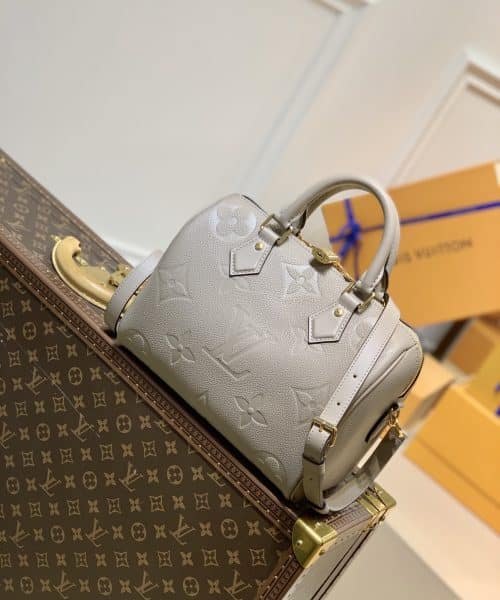 1:1 Replica Louis Vuitton LV Speedy Bandoulière 25 Monogram Empreinte Leather Gray Luxury Bag For Women‎ M59273 - 9.8in/ 25cm
