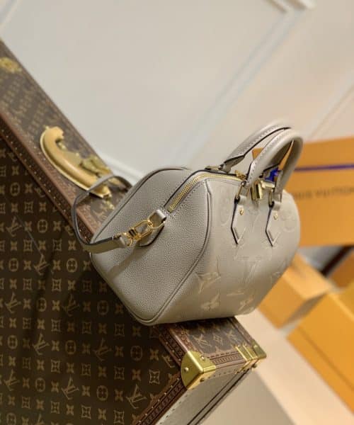 1:1 Replica Louis Vuitton LV Speedy Bandoulière 25 Monogram Empreinte Leather Gray Luxury Bag For Women‎ M59273 - 9.8in/ 25cm