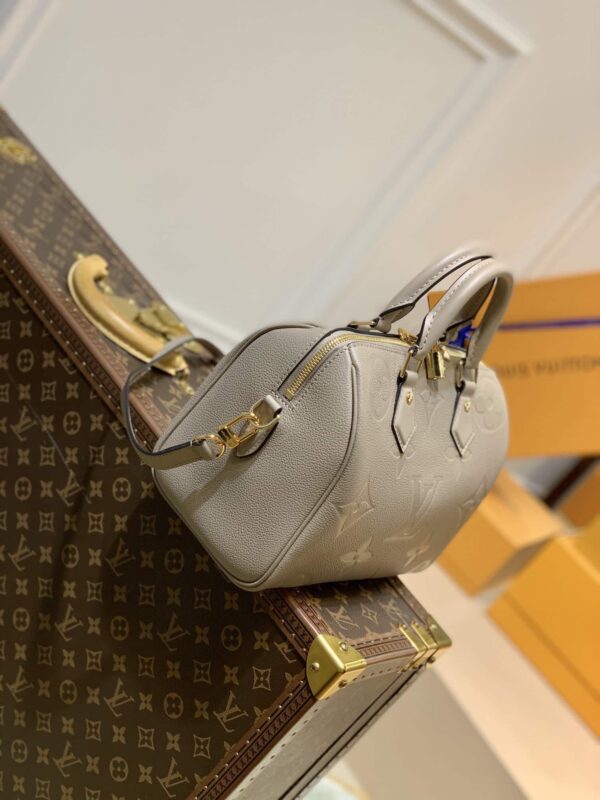 1:1 Replica Louis Vuitton LV Speedy Bandoulière 25 Monogram Empreinte Leather Gray Luxury Bag For Women‎ M59273 - 9.8in/ 25cm