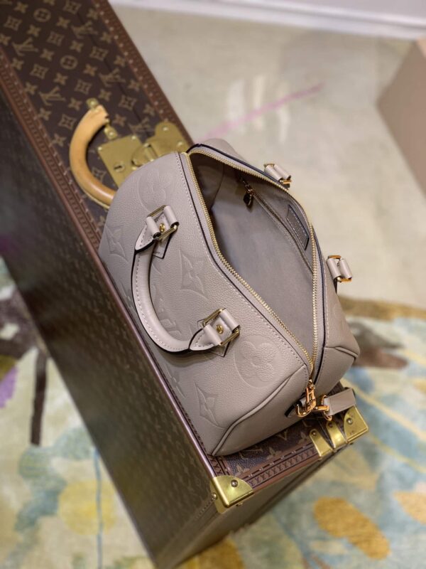 1:1 Replica Louis Vuitton LV Speedy Bandoulière 25 Monogram Empreinte Leather Gray Luxury Bag For Women‎ M59273 - 9.8in/ 25cm