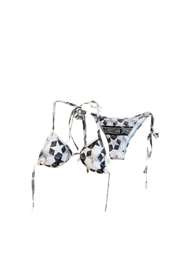 Star Two-Piece Swimsuit Black And White For Women