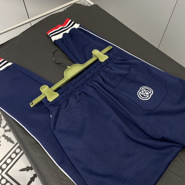Stripe Sport Bomber Jacket And Jogger Pants Navy Blue For Women