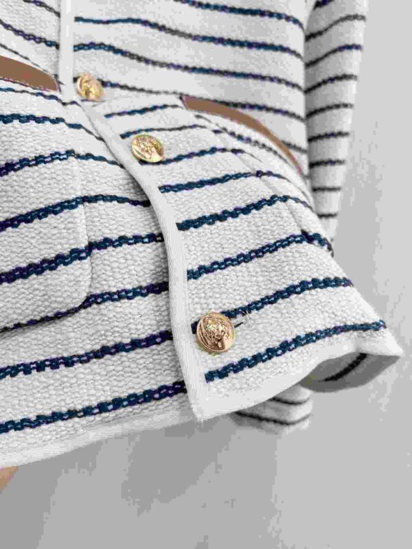 Striped Jacket White For Women