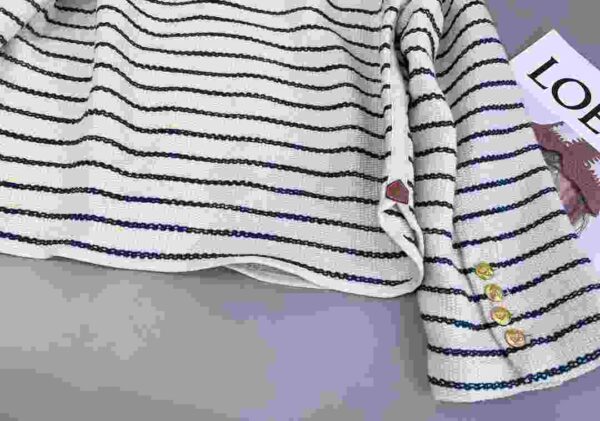 Striped Jacket White For Women