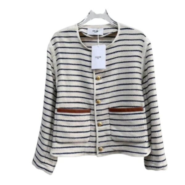 Striped Jacket White For Women
