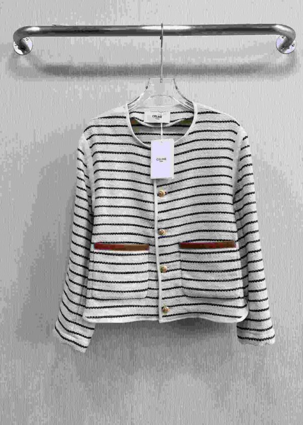 Striped Jacket White For Women