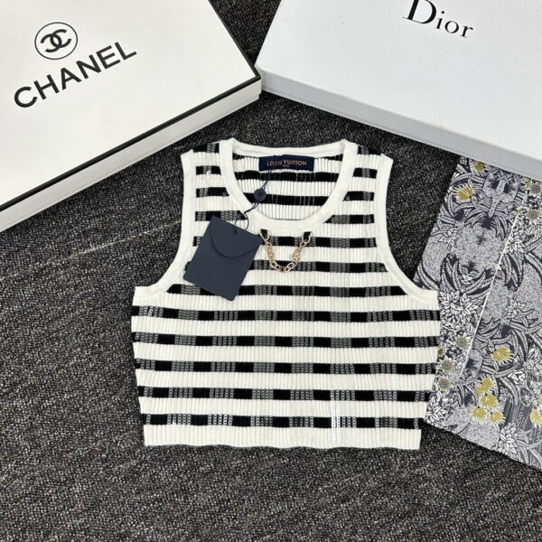 Stripes Knit Crop Top And Skirt White For Women
