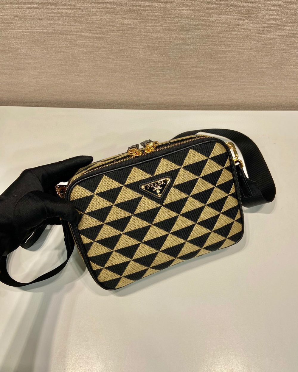 Symbole Embroidered Fabric Bag In Beige For Women 8.6 in/ 22 cm 2VH069_2FKL_F0Y30_V_MOF