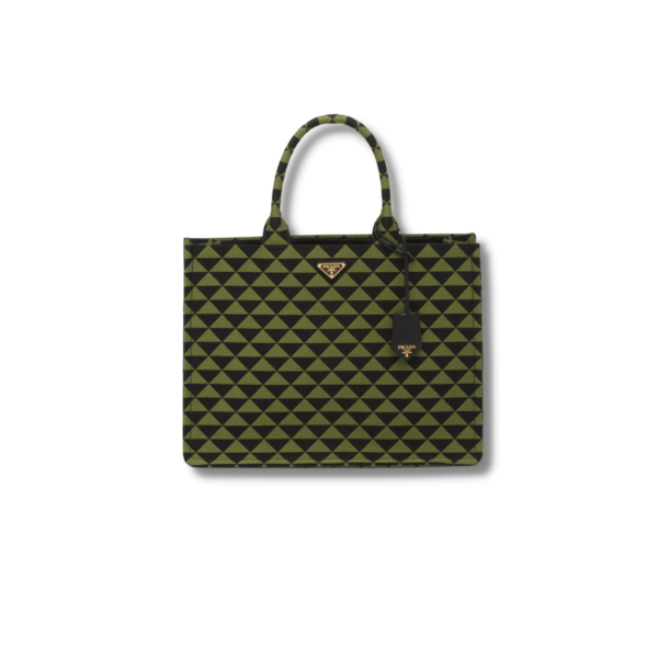 Symbole Embroidered Fabric Tote Bag Green For Men-2VG099_2FKL_F0G5R_V_OOO