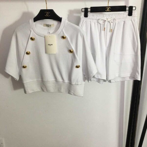 T-Shirt Top And Casual Shorts White For Women