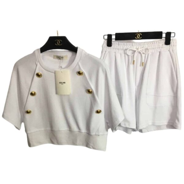 T-Shirt Top And Casual Shorts White For Women
