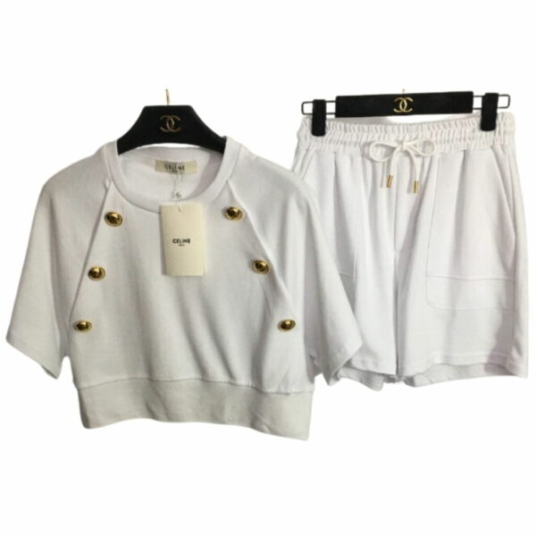 T-Shirt Top And Casual Shorts White For Women