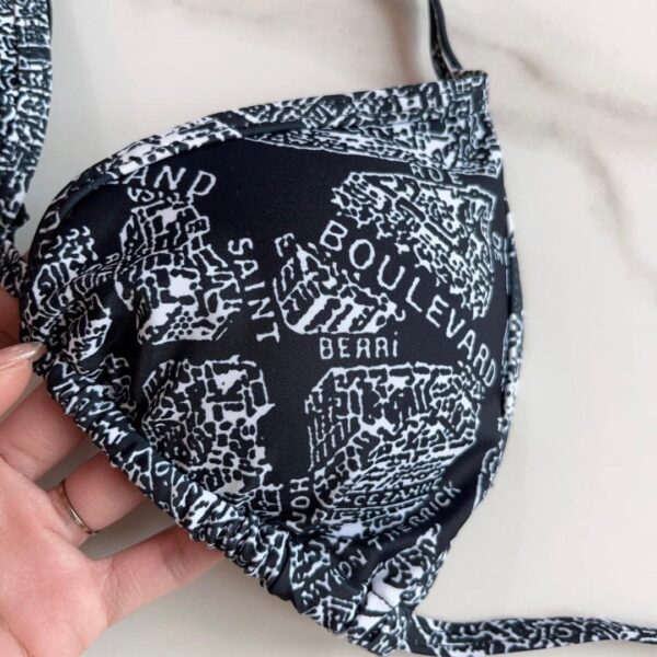 Technical Fabric With Plan De Paris Motif Bikini Black For Women