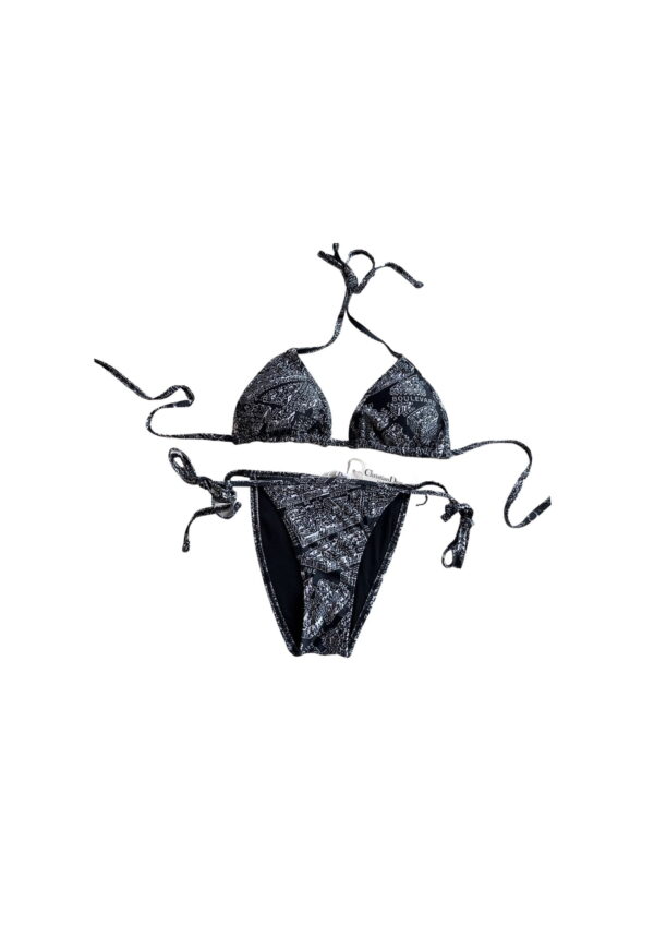 Technical Fabric With Plan De Paris Motif Bikini Black For Women