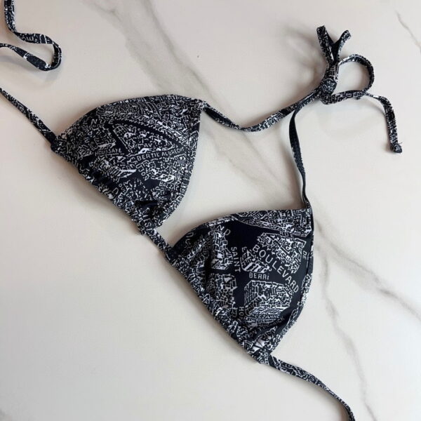 Technical Fabric With Plan De Paris Motif Bikini Black For Women