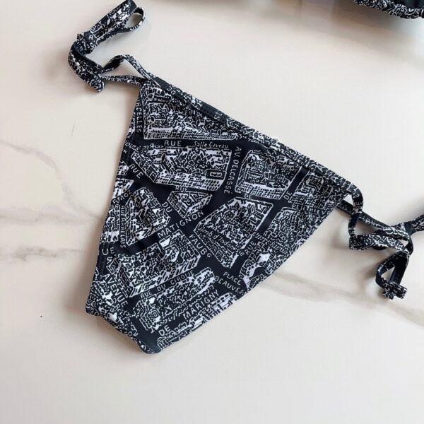 Technical Fabric With Plan De Paris Motif Bikini Black For Women