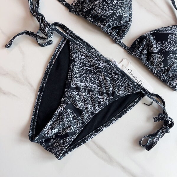 Technical Fabric With Plan De Paris Motif Bikini Black For Women