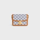 1:1 Replica Teen Triomphe Bag In Triomphe Canvas And Calfskin Blue For Women 188882BZ4.07BL