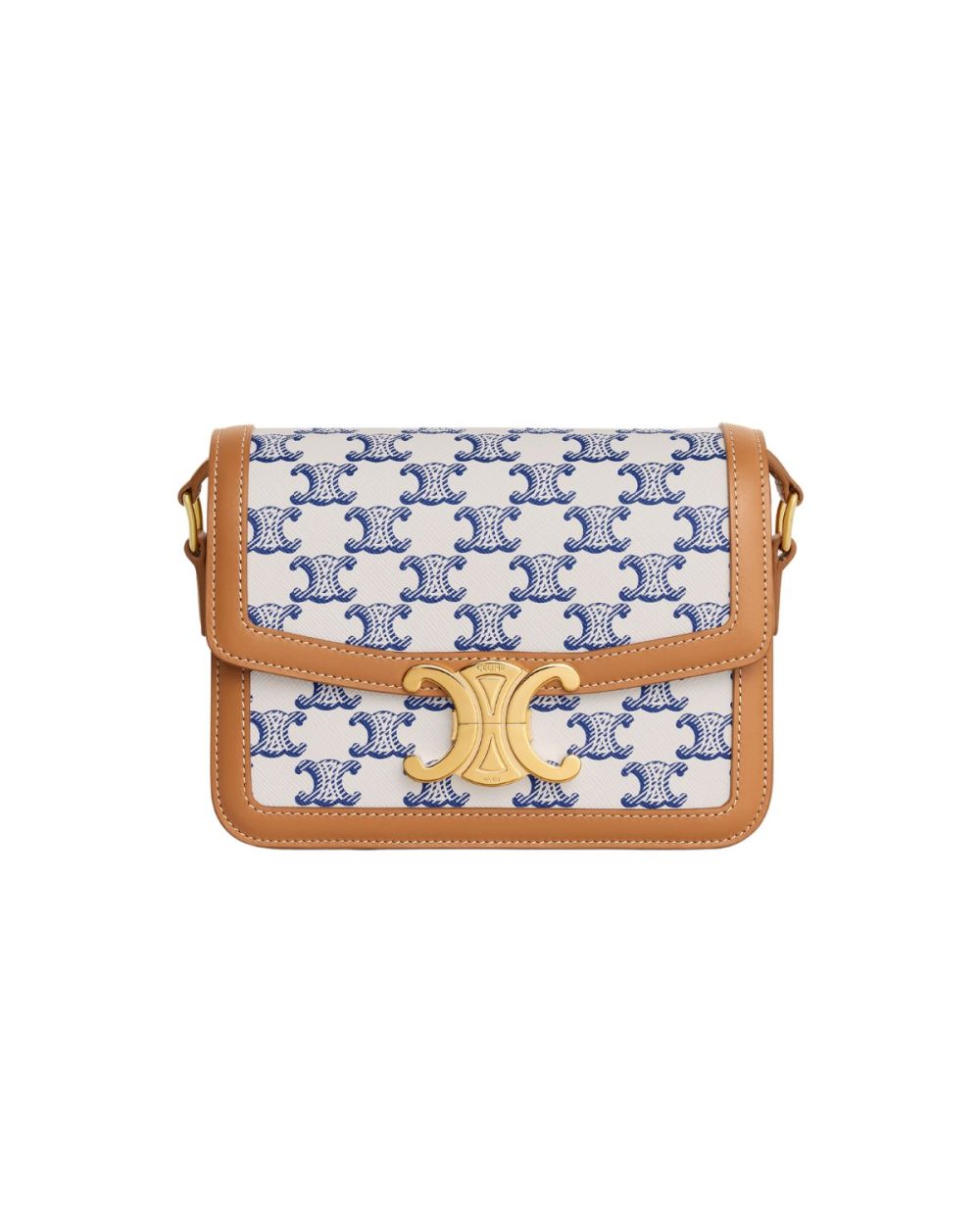 1:1 Replica Teen Triomphe Bag In Triomphe Canvas And Calfskin Blue For Women 188882BZ4.07BL