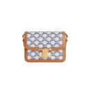1:1 Replica Teen Triomphe Bag In Triomphe Canvas And Calfskin Blue For Women 188882BZ4.07BL